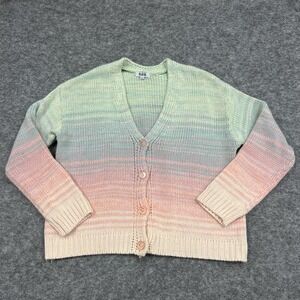 Anthropologie 525 Sweater Womens S Pastel Cardigan VNeck Button Raglan Knit
